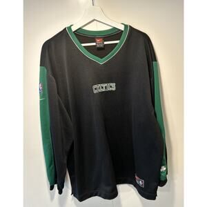 VINTAGE Boston Celtics NBA Warm Up Jersey Men's XL Green Black Nike Polyester